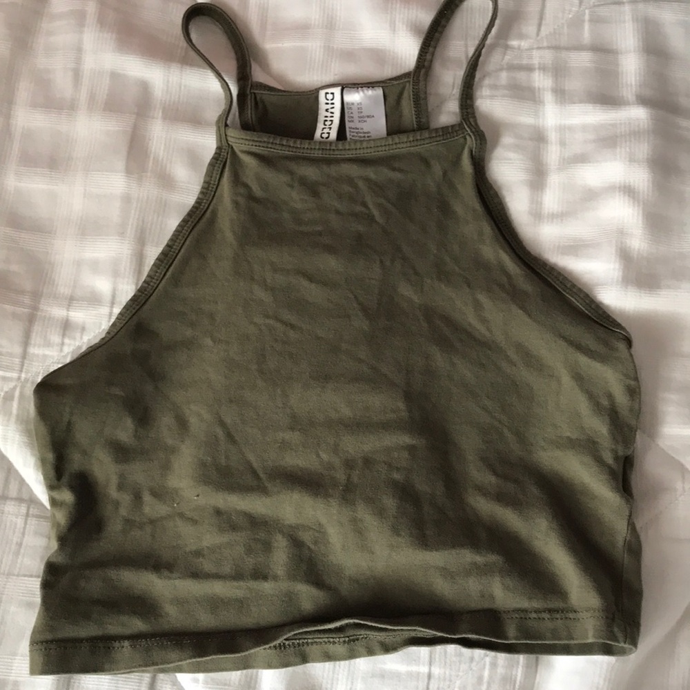 olive green halter top